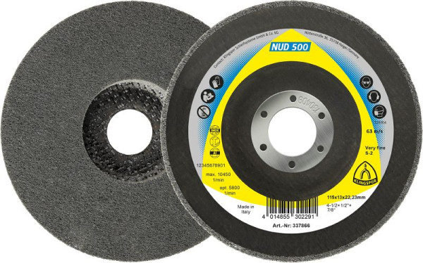 Klingspor NUD 500 Kompaktscheiben 125 x 13 x 22,23 mm Medium Siliziumkarbid, Hochleistungs-Vliesscheiben, VE: 5 Stück, 337862