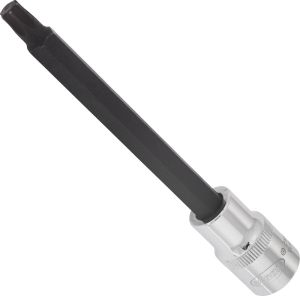 VIGOR TORX Schraubendreher-Einsatz, Vierkant hohl 12,5 mm (1/2 Zoll), Innen TORX Profil, T45, Länge: 140 mm, für Handbetätigung, VE: 5 Stück, V2174