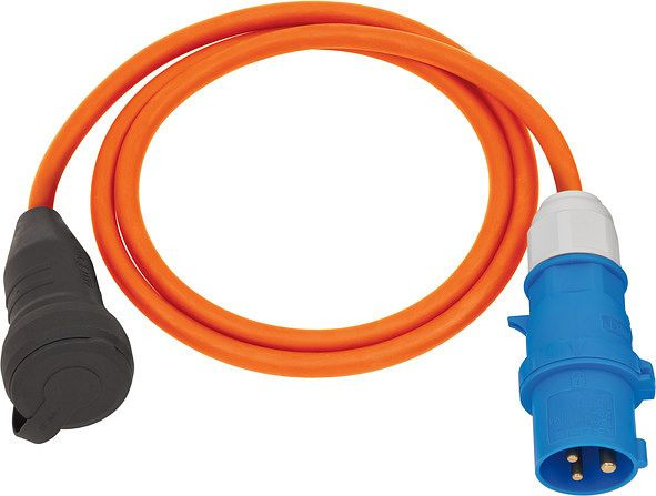 Brennenstuhl Adapterkabel mit CEE-Stecker und Schutzkontakt-Kupplung (1,5m Kabel, orange, H07RN-F 3G2.5, 230V/16A, Außenbereich IP44), 1132920025