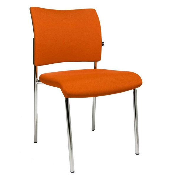 Deskin Besucherstuhl LAS VEGAS, 4-Fuß Gestell verchromt, Bezug Stoff Basic G, Farbe orange, VE: 2 Stück, 272325