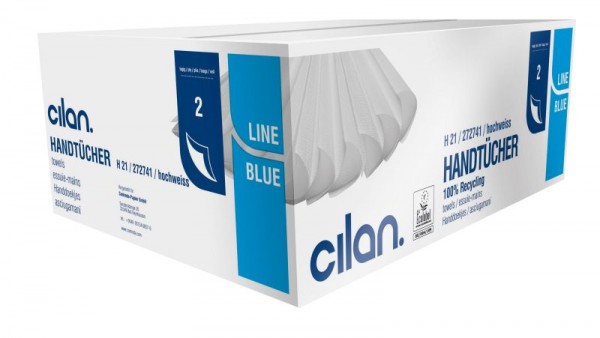 Cilan Tissue Falthandtuch H 21, Blattue-Line hochweiß 2-lagig, VE: 20x150 Tücher, 2097132