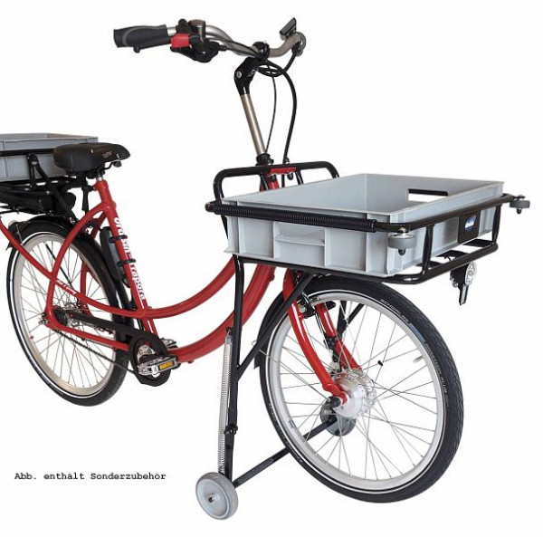 Draisin Lastenzweirad TRAPORA XS mit Motor, Ausführung Lademöglichkeit: Postnormbehälter, mit Akku-Upgrade, 500100201206-M-Postnormbehälter-Akku