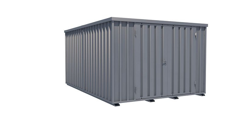 BOS ContainerCombination 2,1m, 3x4m, 2-flügelige Tür auf der 3 m-Seite, mit Staplerentladung, SCC2100-3x4-LZ+STAP