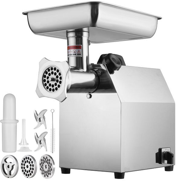 VEVOR Elektrischer Fleischwolf Edelstahl Fleischmaschine 3,76 kg/Minute Hackfleisch, DDJRJ550W5003TPZVV2