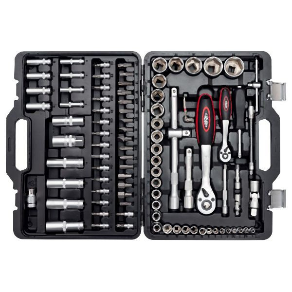 Airpress Steckschlüsselsatz 94-teilig mit Werkzeug aus Chrom-Vanadium, 75245