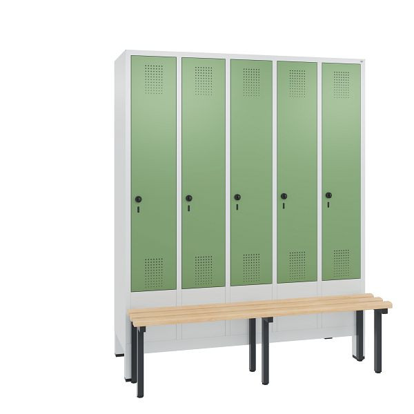 C+P Spind Evolo, 5 Abteile, H1850xB1480xT815 mm, Lichtgrau/Resedagrün, 48030-50 S10338