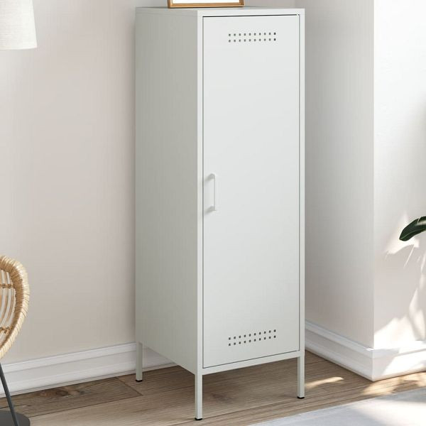 vidaXL Highboard Weiß 36x39x113 cm Stahl, 843011, 8721102389733