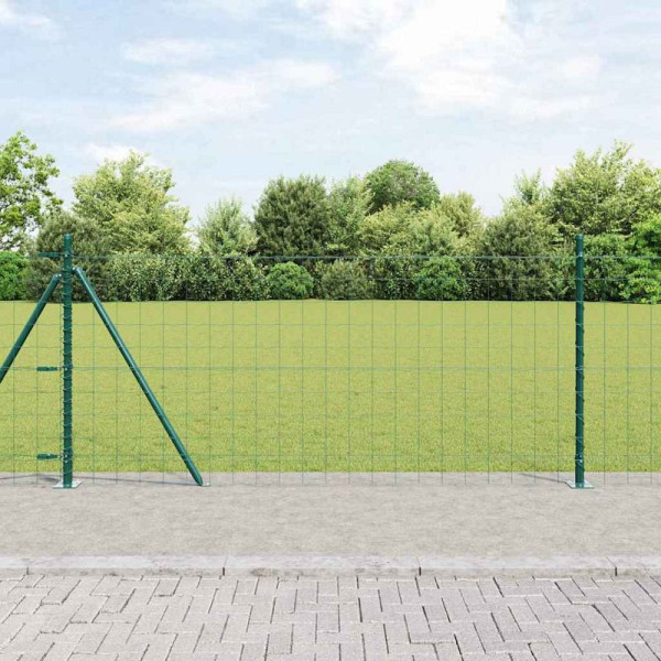 vidaXL Zaun mit Pfosten Grün 1 x 25 m Stahl, 3350864
