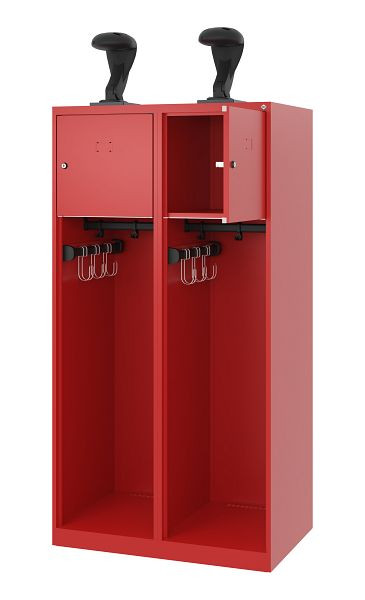C+P Feuerwehrspind Evolo, Modell YOUNGSTER, 2 Abteile, H1530xB800xT500 mm, Feuerrot, 0490015-22 S10005