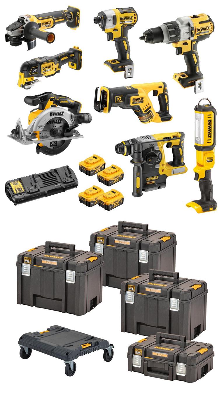 DeWalt 18 Volt 5 Ah Akku Schlagbohrschrauber Set DCD 996 DCF