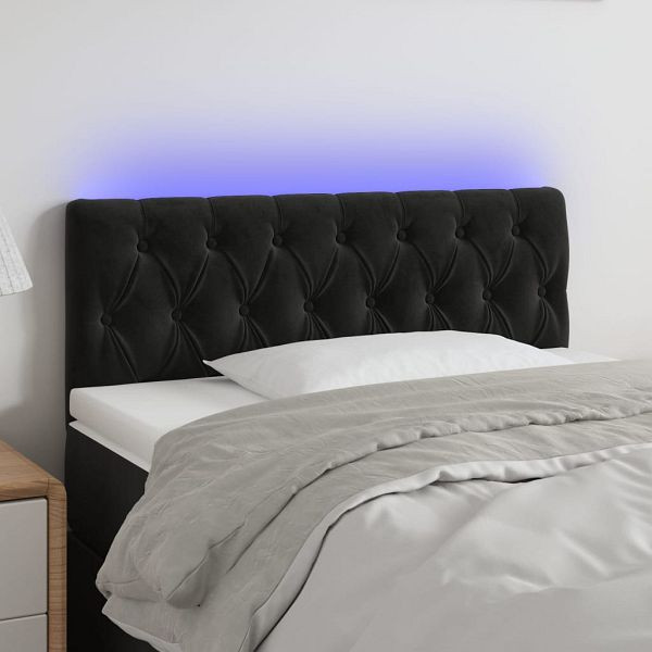 vidaXL LED Kopfteil Schwarz 90x7x78/88 cm Samt, 3121986