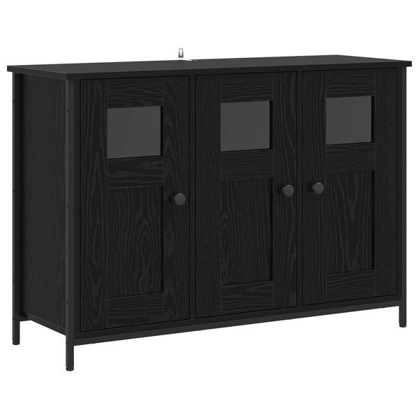vidaXL Sideboard Schwarze Eiche 100 x 35 x 70 cm Holzwerkstoff, 8010906