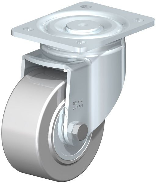 Blickle LH-SVS 127K Stahlblech-Lenkrolle, Schwerlast-Ausführung, mit Anschraubplatte, Stahl, Grau, 584938