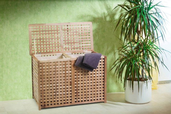 Metra Wäschebox, 2-fach Walnussholz, geöltes Walnussholz, 10117