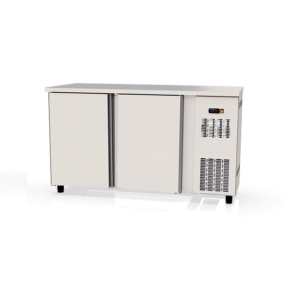 Vaiotec TOPLINE Barkühltisch 530 Edelstahl / 2 Türen, Fassungsvermögen netto 315 Liter, 148,5x53x85 cm, 11386