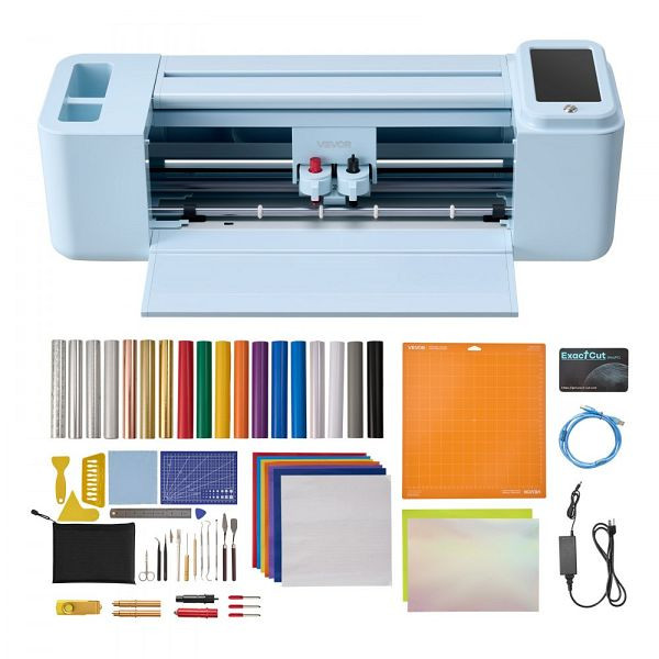 VEVOR Vinylschneidemaschine 30 cm, Schneideplotter mit Touchscreen, Material- & Werkzeugsatz, für Mac/Windows/Android/iOS, TSSDKZJ2PDP1VG1DN001V2