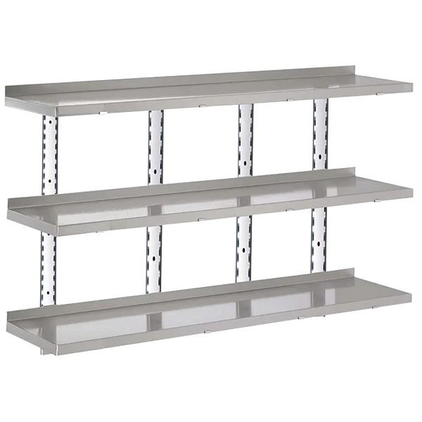 Gastro M Komplette Regal 3 Ebenen 180x40cm - Vollständiges Montage-Set (ohne Schrauben), HZ764