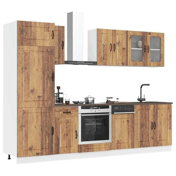 vidaXL 8-tlg. Küchenschrank-Set Kalmar Altholz-Optik Holzwerkstoff, 3314799