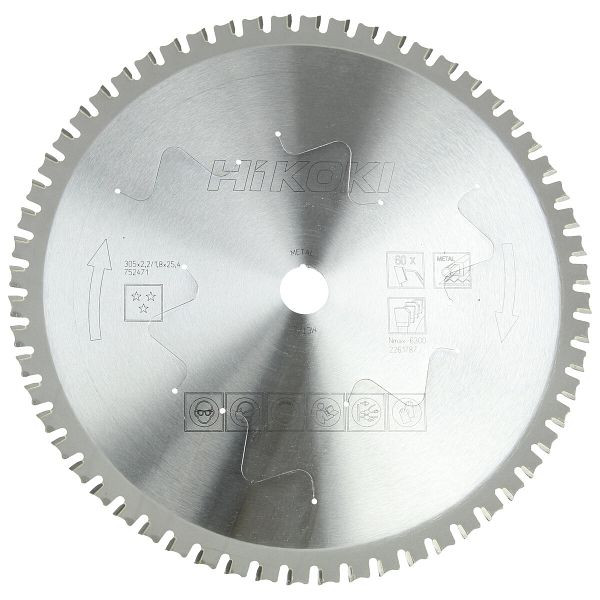 HiKOKI TCT Kreissägeblatt Stahl 305x25.4 Z60 Flach- / Flachzahn angefast, 752471