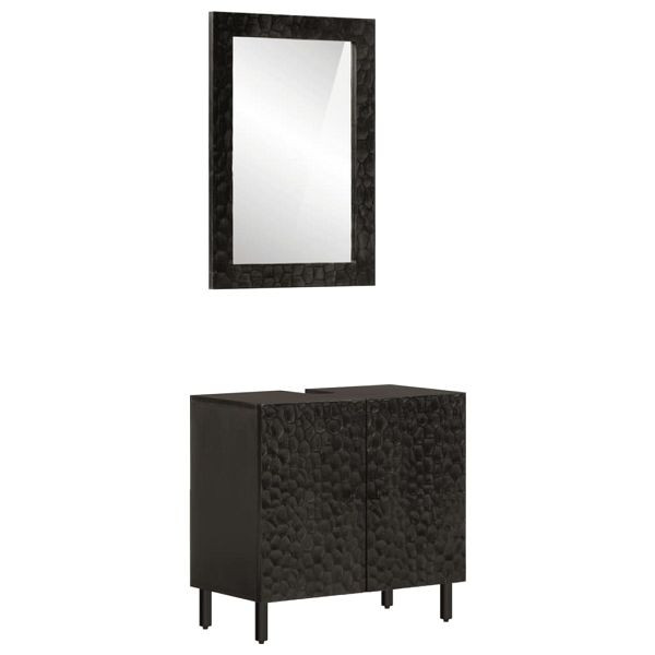 vidaXL 2-teilig Badmöbel-Set Massivholz Mango, 3206293, 8721012191563