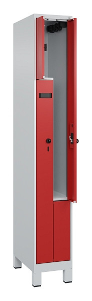 C+P Z-Spind Evolo PLUS, Füße, 2 Fächer, 1950x300x500mm, 7035/3000, Drehriegel, 049013-102 S10007