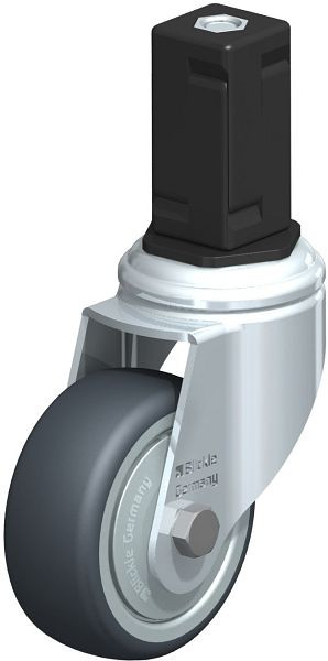 Blickle LKRA-TPA 80K-11-FK-EV15 Apparate-Lenkrolle mit Expander, Thermoplastisches Gummi-Elastomer, Grau, 847857