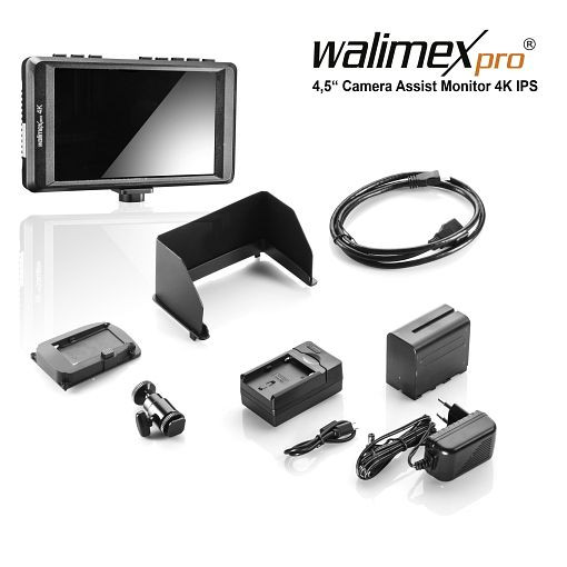 Walimex pro 4,5" Camera Assist Monitor 4K IPS Set, 1022030