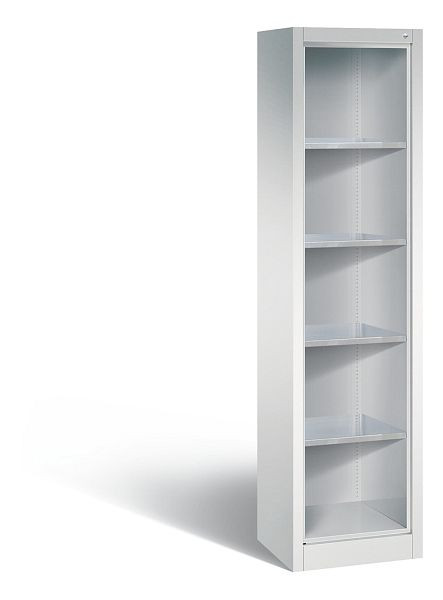 C+P Stahlregal mit Rückwand Acurado, H1950xB502xT400mm, Farbe: Lichtgrau, 8900-02 S10000