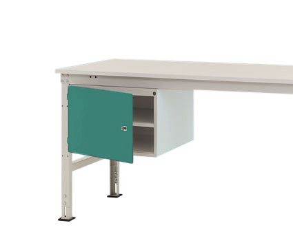Manuflex Gehäuse-Unterbau UNIVERSAL Stationär, Nutzhöhe 300 mm mit 1 Tür links angeschlagen, für Tischtiefe 800 mm, Graugrün, ZB4713.0001