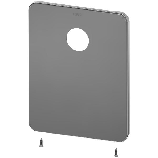 KWC Edelstahlabdeckplatte, F3, 190x245 mm, mit Bohrung für Druckknopfbetätigung, Befestigungsschrauben, 3600008534