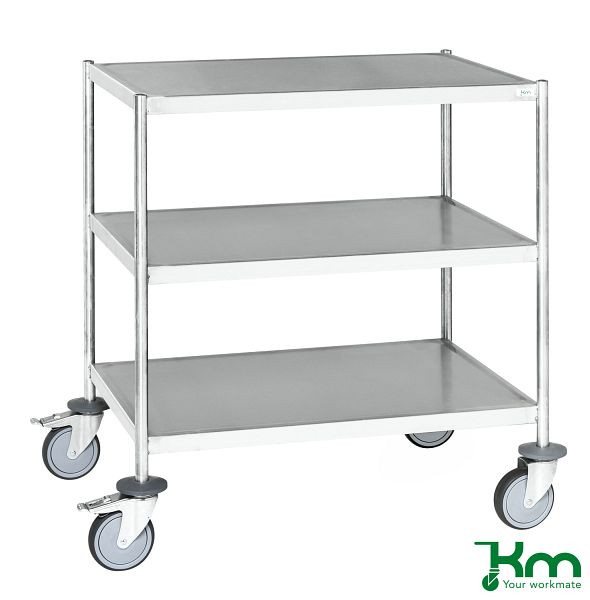 Kongamek Edelstahlwagen vollständig geschweißt 3 Böden C3, 18/8, 650 x 440 x 900 mm, KM60351MRU