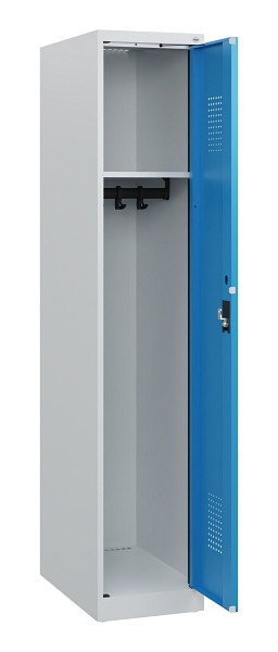 C+P Spind Evolo PLUS, 1 Abteil, 1530x300x500mm, 7035/5012, Zylinderschloss, 0490005-10 S10031