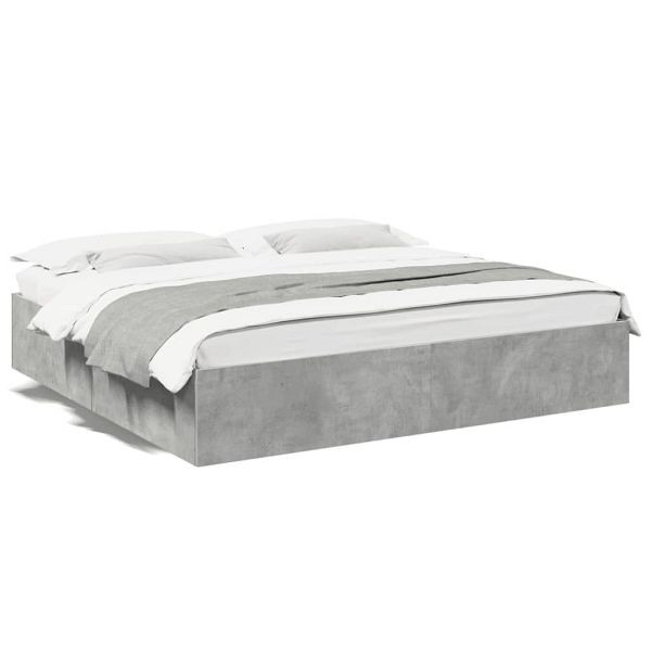 vidaXL Bettgestell Betongrau 180x200 cm Holzwerkstoff, 3280996