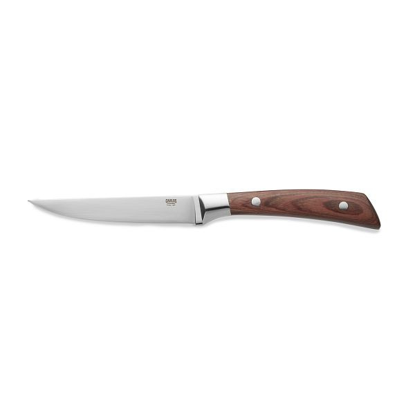 WAS Steakmesser Set CARLOS, mit rotem Pakkaholzgriff, 24 cm, Klingenstahl 420, Holz, 12 cm Klinge, VE: 6 Stück, 6424224
