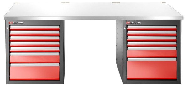 Facom JLS3 WERKBANK 2.2M ROSTFREI 13 SCHUBLADEN NIEDRIG, JLS3-2MS13DL