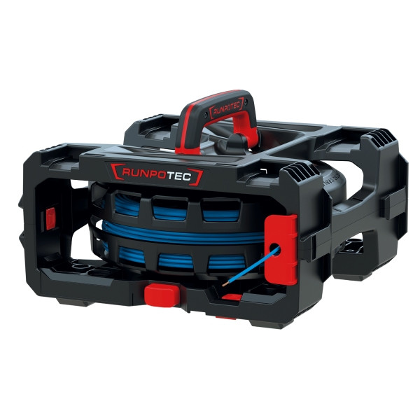 Runpotec CB 260 Cable Box - Einzeladerabroller, 1 Box, inkl. Rolle für Einzelader, Drähte oder Kabel, Kabelführungs-Clip und Standfüßen, 10215