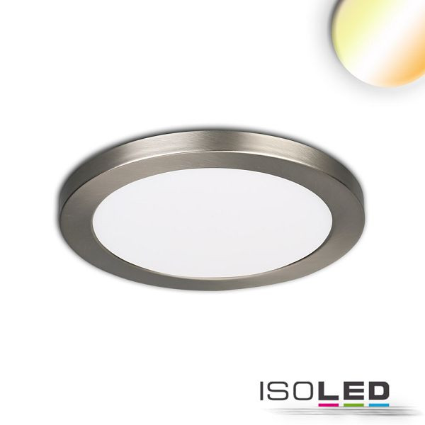 ISOLED LED Aufbau/Einbauleuchte Slim Flex, 6W, nickel gebürstet, ColorSwitch 3000/3500/4000K, 114021