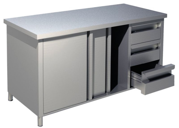 KBS Arbeitsschrank mit Schiebetüren und Schubladenblock B 200cm x T 60cm, 90410203