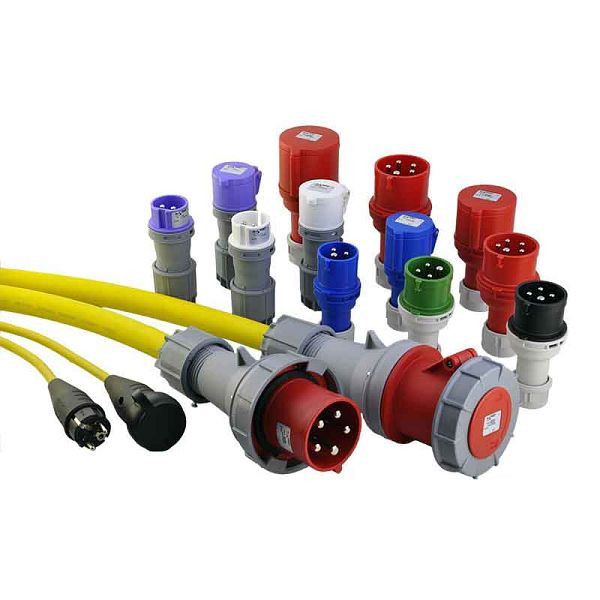 ELSPRO Vollgummi-Schutzkontakt-Dreifachkupplung 3polig/16 A/230 V. Vollgummi-Schuko-Stecker und 10 m Leitung, S10KD