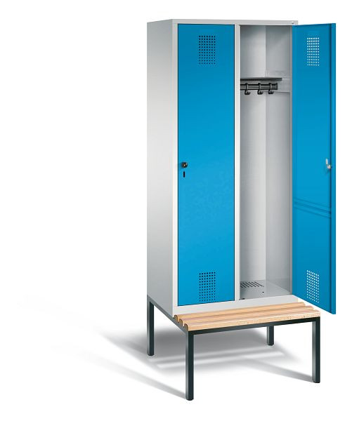 C+P Garderobenschrank Evolo, H2090xB810xT815mm, Farbe: Lichtgrau / Lichtblau, 48050-22 S10018