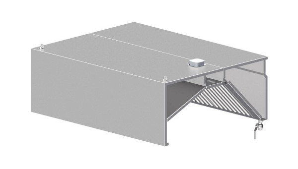 Stalgast Induktions-Wandhaube, Kastenform 3800 mm x 1300 mm mit Flammschutzfilter Typ B, WH381303