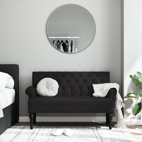 vidaXL Sitzbank mit Rückenlehne Schwarz 120x62x75,5 cm Stoff, 372122