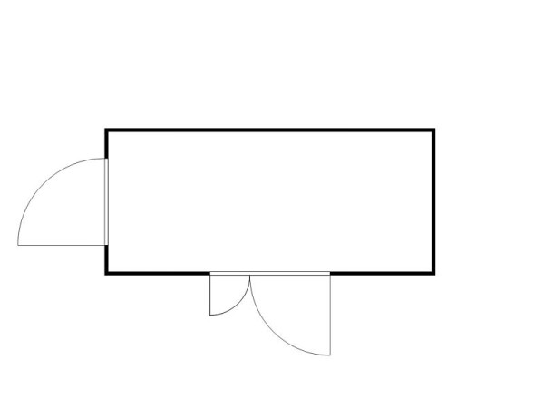 FLADAFI Materialcontainer MC 1500, verzinkt, zerlegt, ohne Boden, Doppelflügeltür (asymmetrisch) auf der 5 m Seite und Einflügeltür, F15210710-F911