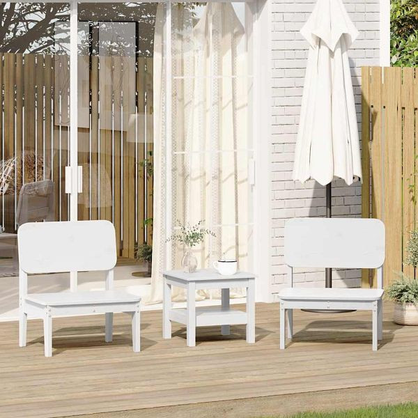 vidaXL Gartenstühle 2 Stk. Weiß 60x52,5x72 cm Massivholz Kiefer, 859323