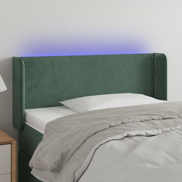 vidaXL LED Kopfteil Dunkelgrün 83x16x78/88 cm Samt, 3123129