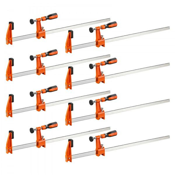 VEVOR 8er-Pack Schraubzwingen, 60,96 cm Öffnung, F-Zwingen, 272 kg, Kunststoffauflage, Gusseisen & Kohlenstoffstahl, FJZTDSD8JT2498702001V0