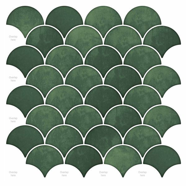 vidaXL Fischschuppen Fliese 50-teilig Dunkelgrün 30 x 30 cm, 42046218