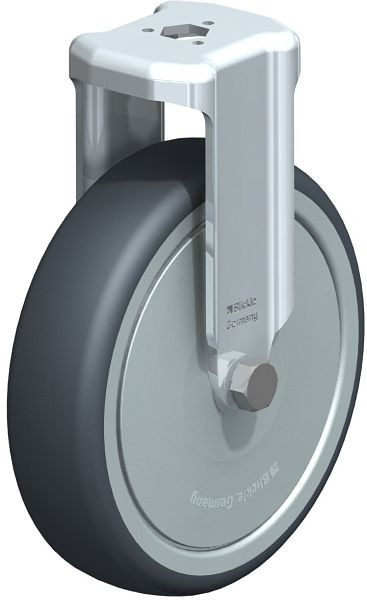 Blickle BKRA-TPA 126K-FK Apparate-Bockrolle mit Rückenloch, Thermoplastisches Gummi-Elastomer, Grau, 575134