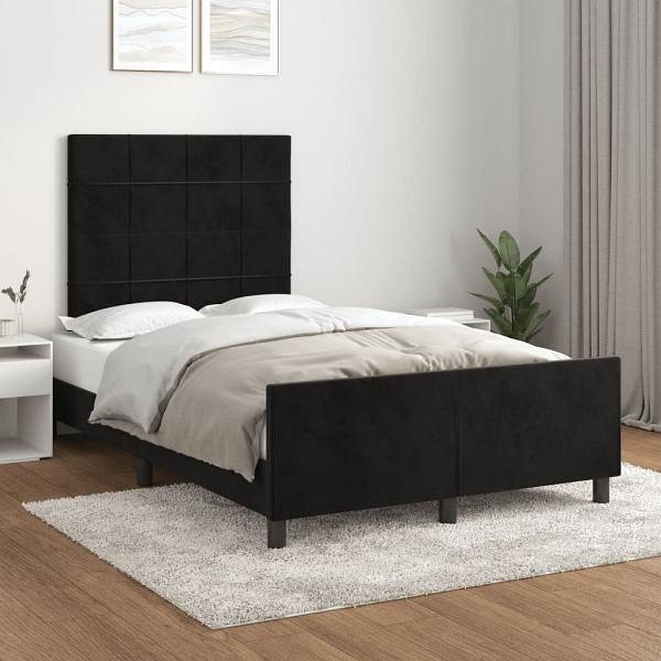 vidaXL Bettgestell mit Kopfteil Schwarz 120x190 cm Samt, 3270580