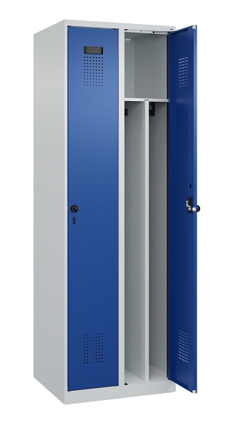 C+P Spind Evolo PLUS, 2 Abteile, 1850x600x500mm, 7035/5010, Verschluss Drehriegel, 049000-20F S10006